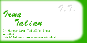 irma talian business card